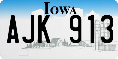 IA license plate AJK913