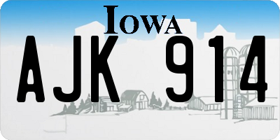 IA license plate AJK914