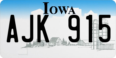 IA license plate AJK915