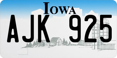 IA license plate AJK925
