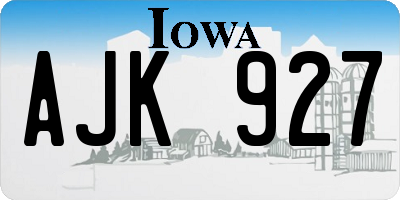 IA license plate AJK927