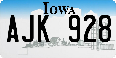 IA license plate AJK928