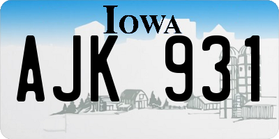 IA license plate AJK931