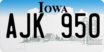 IA license plate AJK950