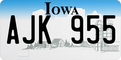 IA license plate AJK955