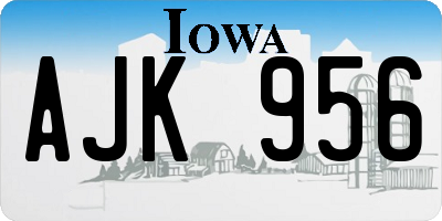 IA license plate AJK956