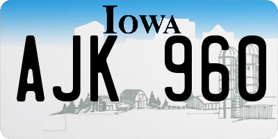 IA license plate AJK960