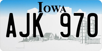 IA license plate AJK970