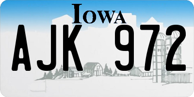 IA license plate AJK972
