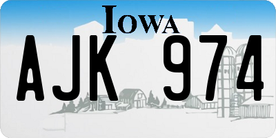 IA license plate AJK974