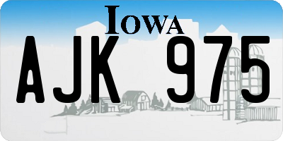 IA license plate AJK975