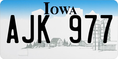 IA license plate AJK977