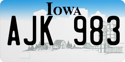 IA license plate AJK983