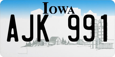 IA license plate AJK991