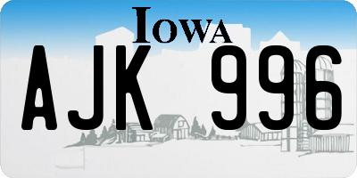 IA license plate AJK996