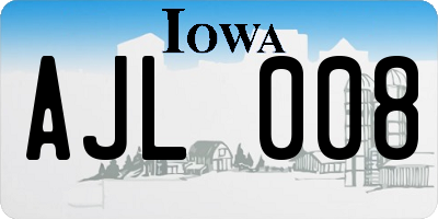 IA license plate AJL008