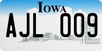 IA license plate AJL009