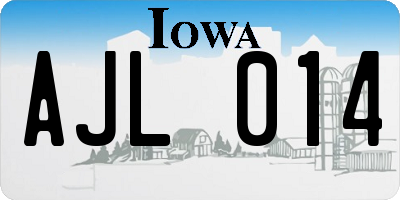 IA license plate AJL014