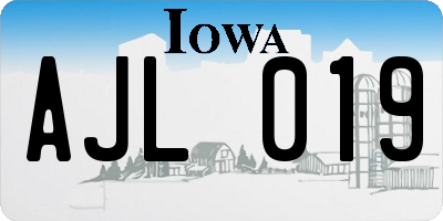 IA license plate AJL019