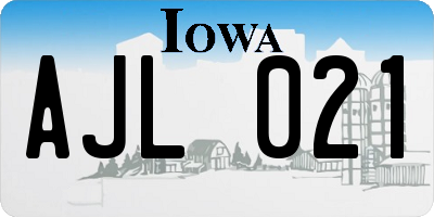 IA license plate AJL021