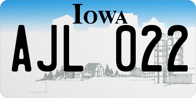 IA license plate AJL022