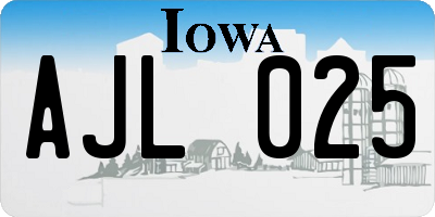 IA license plate AJL025