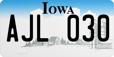 IA license plate AJL030