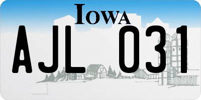 IA license plate AJL031