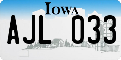 IA license plate AJL033