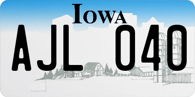 IA license plate AJL040