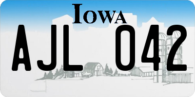 IA license plate AJL042