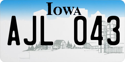 IA license plate AJL043