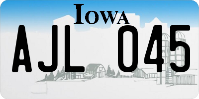 IA license plate AJL045