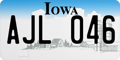 IA license plate AJL046