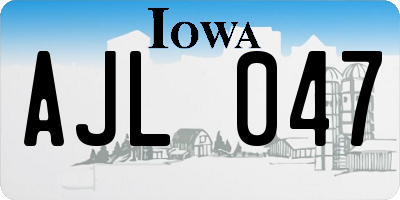 IA license plate AJL047