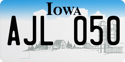 IA license plate AJL050