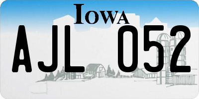 IA license plate AJL052