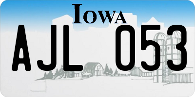IA license plate AJL053