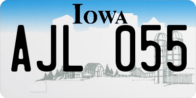 IA license plate AJL055