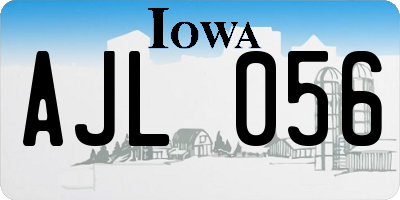 IA license plate AJL056