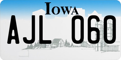 IA license plate AJL060