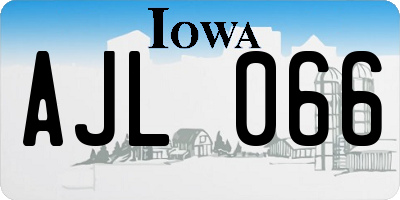 IA license plate AJL066