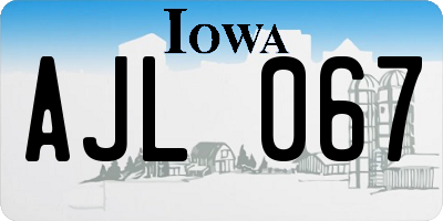 IA license plate AJL067