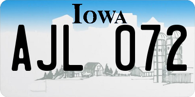 IA license plate AJL072