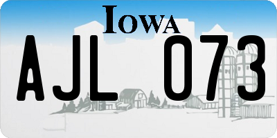 IA license plate AJL073