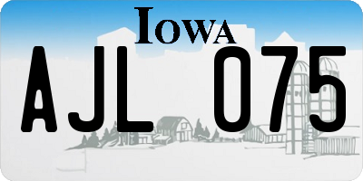 IA license plate AJL075