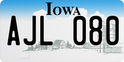 IA license plate AJL080