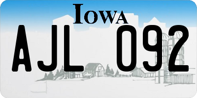 IA license plate AJL092