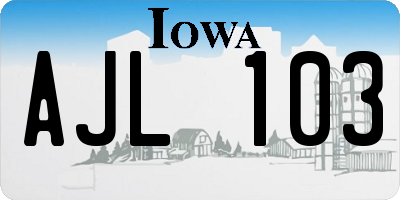 IA license plate AJL103