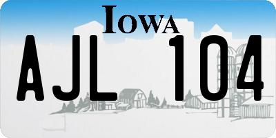 IA license plate AJL104